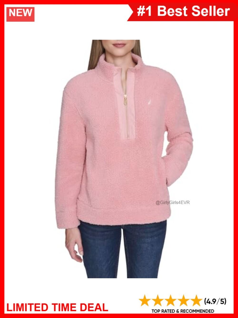 Mockneck Fleece Quarter-Zip Pullover Sweatshirt